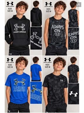 Under Armour Kids Size M Tops Bundle Hoodie Tanks T-Shirts Lot